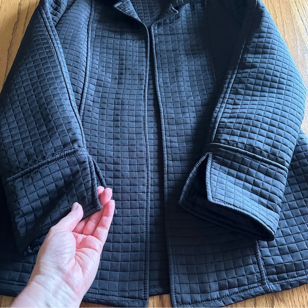 Classic Elements Quilted Black Blazer Jacket Size… - image 7